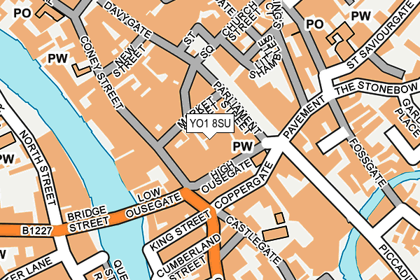 YO1 8SU map - OS OpenMap – Local (Ordnance Survey)