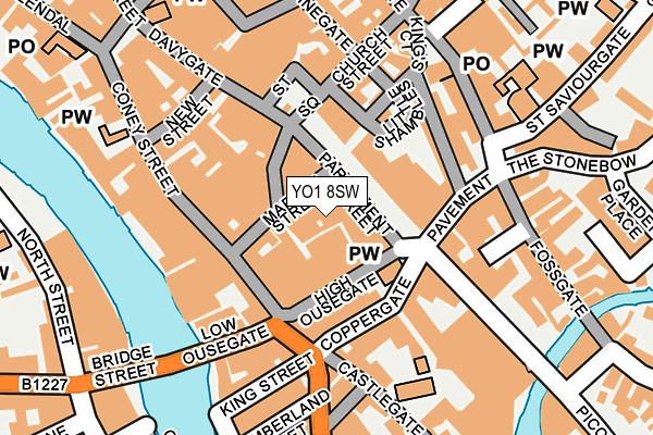 YO1 8SW map - OS OpenMap – Local (Ordnance Survey)