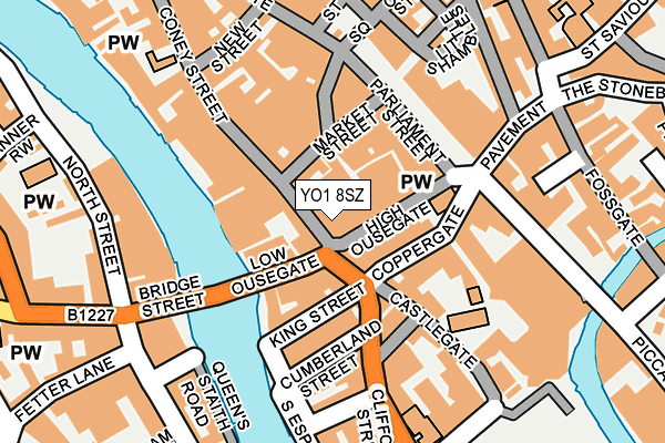 YO1 8SZ map - OS OpenMap – Local (Ordnance Survey)