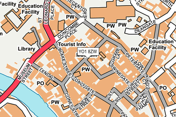 YO1 8ZW map - OS OpenMap – Local (Ordnance Survey)