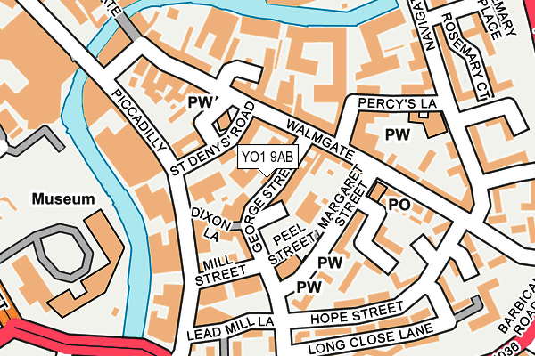 YO1 9AB map - OS OpenMap – Local (Ordnance Survey)