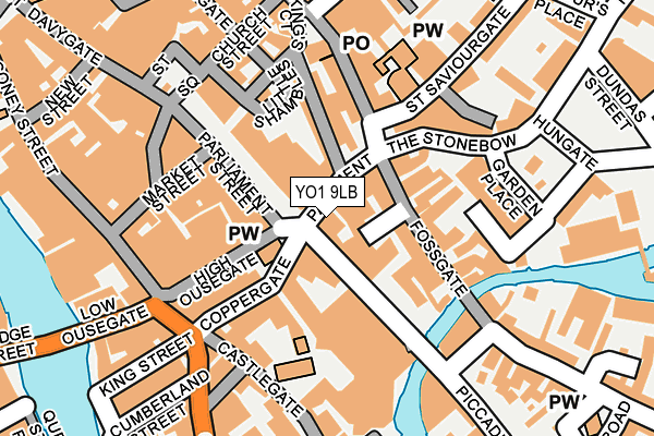 YO1 9LB map - OS OpenMap – Local (Ordnance Survey)