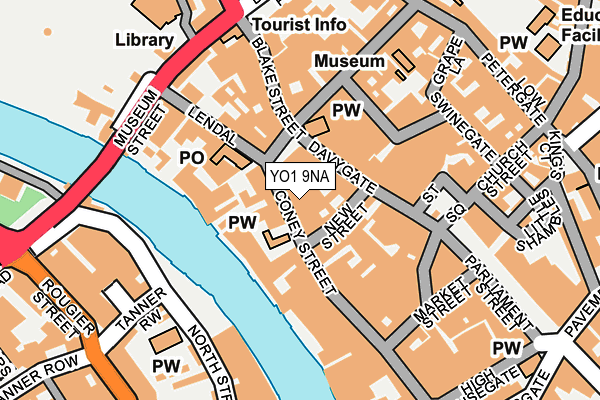 YO1 9NA map - OS OpenMap – Local (Ordnance Survey)