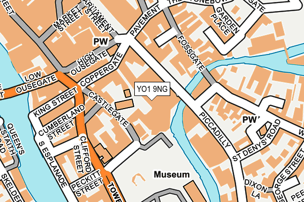 YO1 9NG map - OS OpenMap – Local (Ordnance Survey)