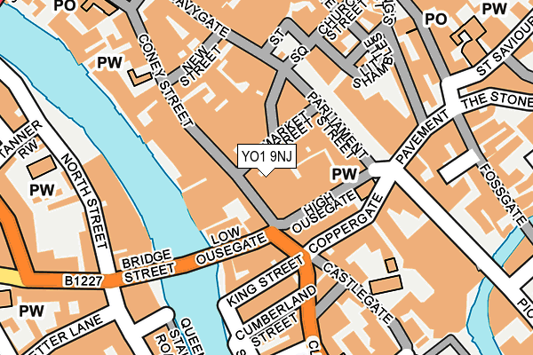 YO1 9NJ map - OS OpenMap – Local (Ordnance Survey)