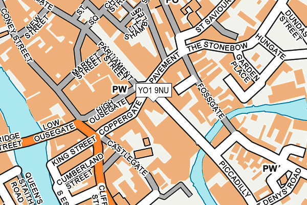 YO1 9NU map - OS OpenMap – Local (Ordnance Survey)