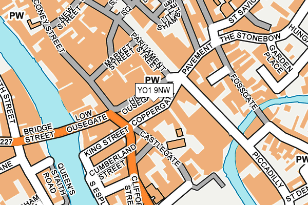 YO1 9NW map - OS OpenMap – Local (Ordnance Survey)