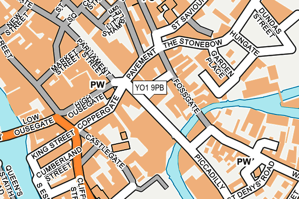 YO1 9PB map - OS OpenMap – Local (Ordnance Survey)