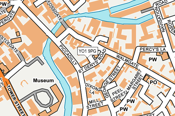 YO1 9PG map - OS OpenMap – Local (Ordnance Survey)