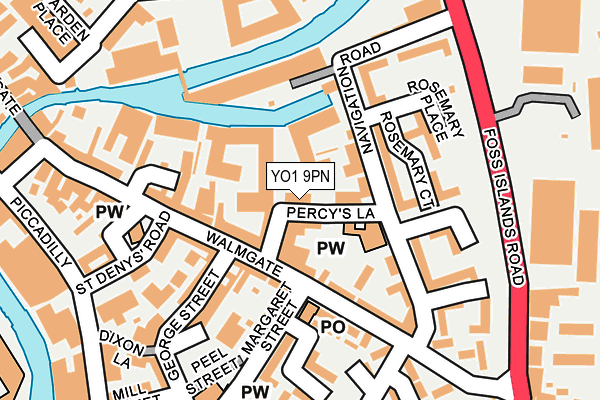 YO1 9PN map - OS OpenMap – Local (Ordnance Survey)