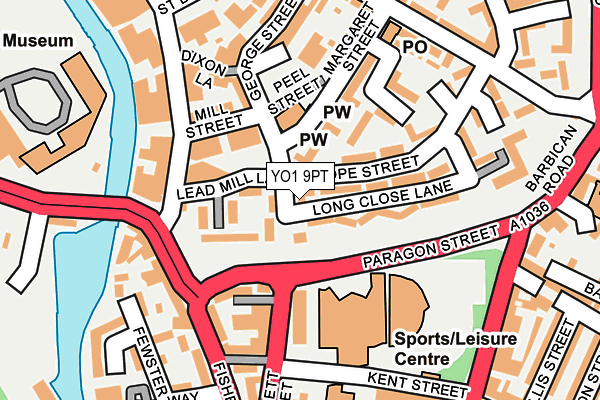 YO1 9PT map - OS OpenMap – Local (Ordnance Survey)