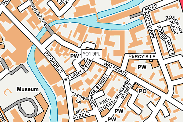 YO1 9PU map - OS OpenMap – Local (Ordnance Survey)