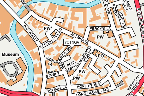 YO1 9QA map - OS OpenMap – Local (Ordnance Survey)