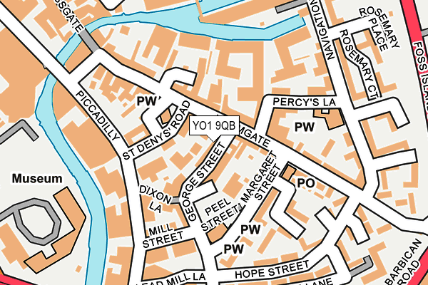 YO1 9QB map - OS OpenMap – Local (Ordnance Survey)
