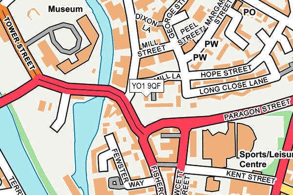 YO1 9QF map - OS OpenMap – Local (Ordnance Survey)