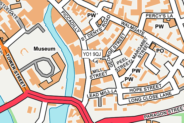 YO1 9QJ map - OS OpenMap – Local (Ordnance Survey)