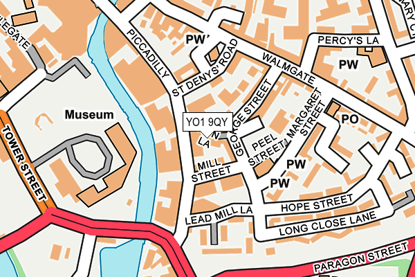 YO1 9QY map - OS OpenMap – Local (Ordnance Survey)