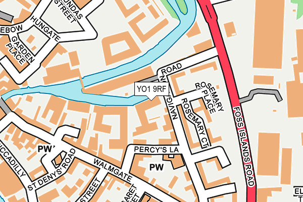 YO1 9RF map - OS OpenMap – Local (Ordnance Survey)