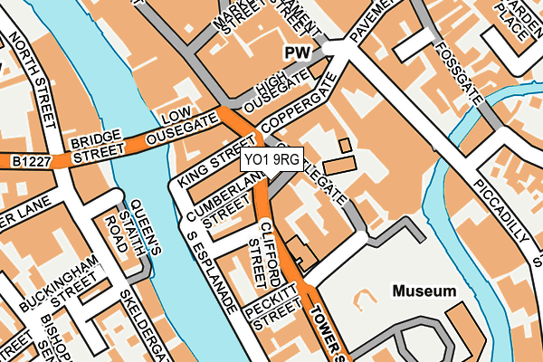 YO1 9RG map - OS OpenMap – Local (Ordnance Survey)