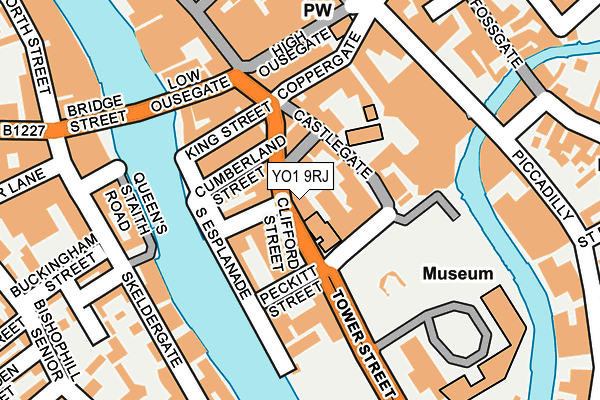 YO1 9RJ map - OS OpenMap – Local (Ordnance Survey)