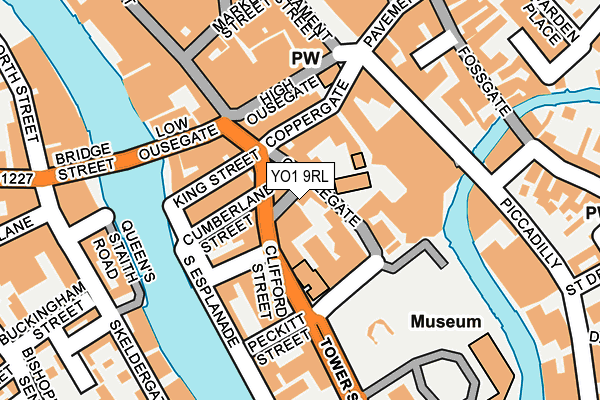 YO1 9RL map - OS OpenMap – Local (Ordnance Survey)