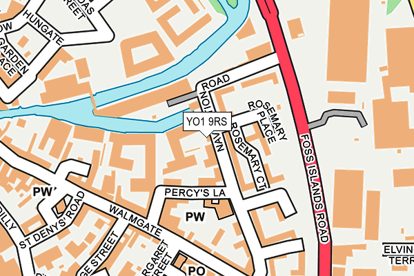 YO1 9RS map - OS OpenMap – Local (Ordnance Survey)