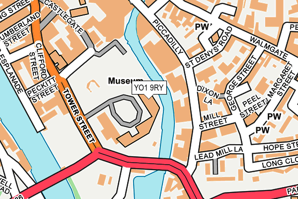 YO1 9RY map - OS OpenMap – Local (Ordnance Survey)