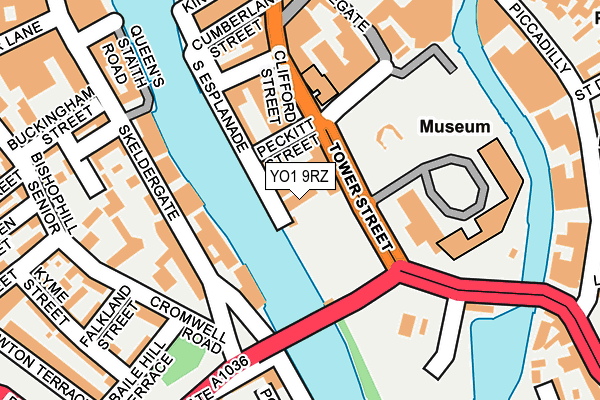 YO1 9RZ map - OS OpenMap – Local (Ordnance Survey)