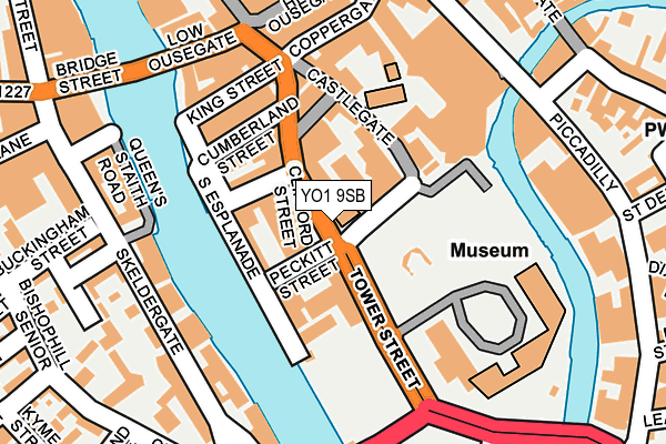 YO1 9SB map - OS OpenMap – Local (Ordnance Survey)