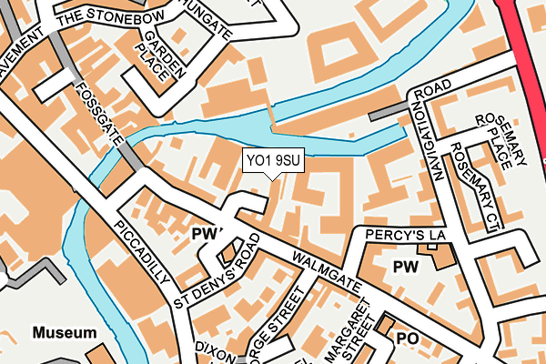 YO1 9SU map - OS OpenMap – Local (Ordnance Survey)