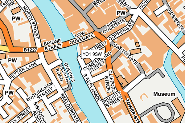 YO1 9SW map - OS OpenMap – Local (Ordnance Survey)