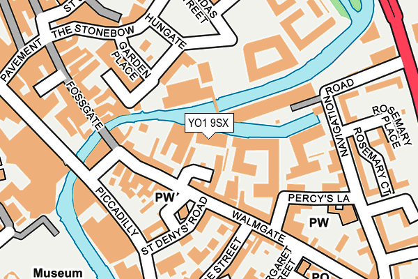 YO1 9SX map - OS OpenMap – Local (Ordnance Survey)