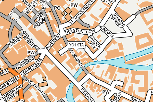 YO1 9TA map - OS OpenMap – Local (Ordnance Survey)