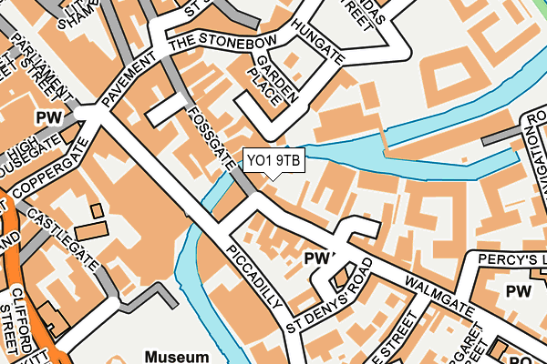 YO1 9TB map - OS OpenMap – Local (Ordnance Survey)