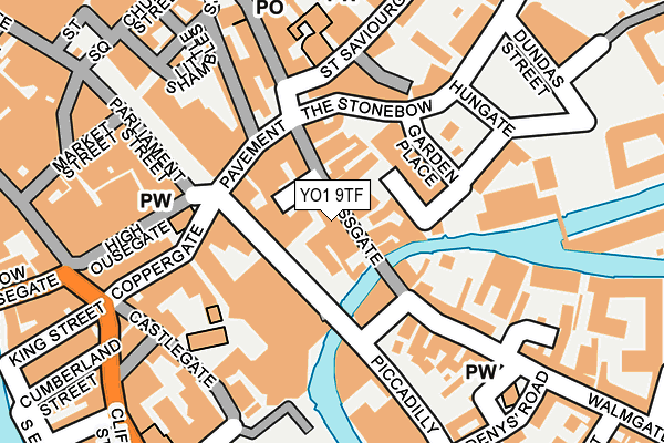 YO1 9TF map - OS OpenMap – Local (Ordnance Survey)