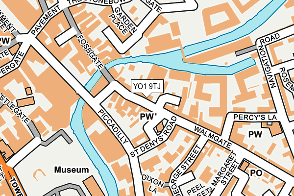 YO1 9TJ map - OS OpenMap – Local (Ordnance Survey)