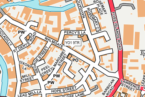YO1 9TR map - OS OpenMap – Local (Ordnance Survey)