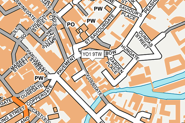 YO1 9TW map - OS OpenMap – Local (Ordnance Survey)