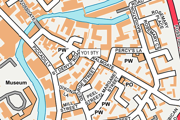 YO1 9TY map - OS OpenMap – Local (Ordnance Survey)