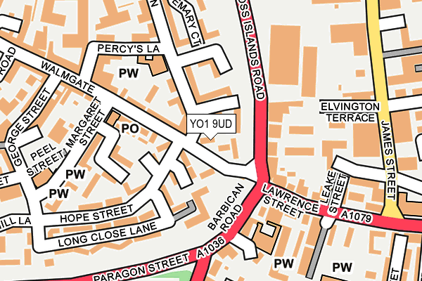 YO1 9UD map - OS OpenMap – Local (Ordnance Survey)