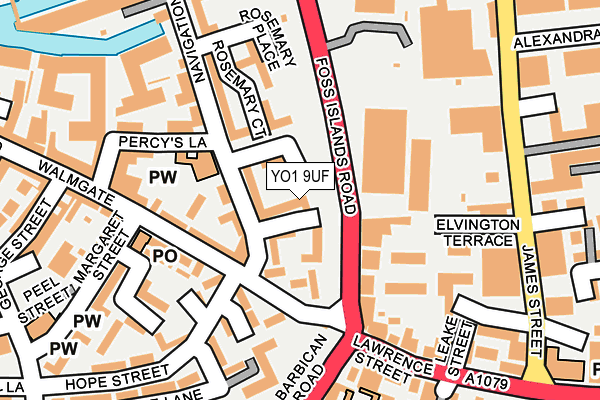 YO1 9UF map - OS OpenMap – Local (Ordnance Survey)