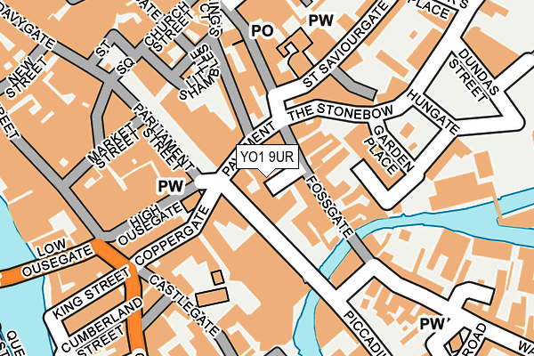 YO1 9UR map - OS OpenMap – Local (Ordnance Survey)