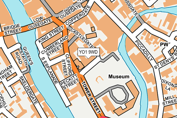 YO1 9WD map - OS OpenMap – Local (Ordnance Survey)