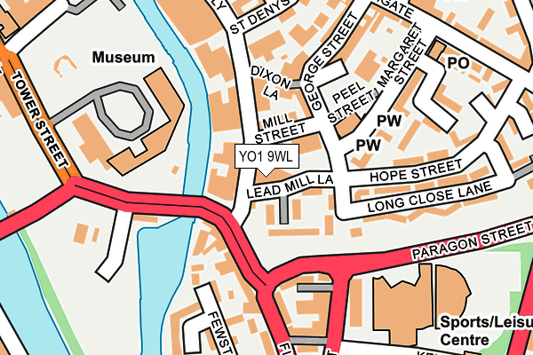 YO1 9WL map - OS OpenMap – Local (Ordnance Survey)