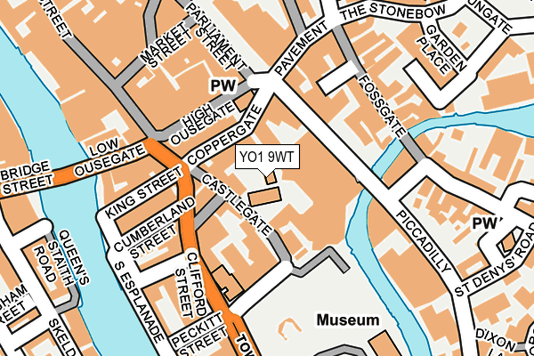 YO1 9WT map - OS OpenMap – Local (Ordnance Survey)