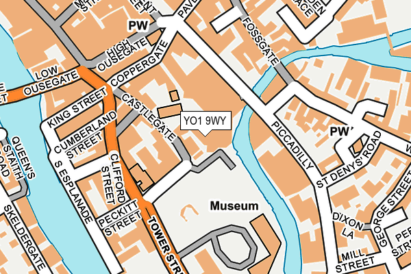 YO1 9WY map - OS OpenMap – Local (Ordnance Survey)