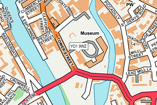 YO1 9WZ map - OS OpenMap – Local (Ordnance Survey)