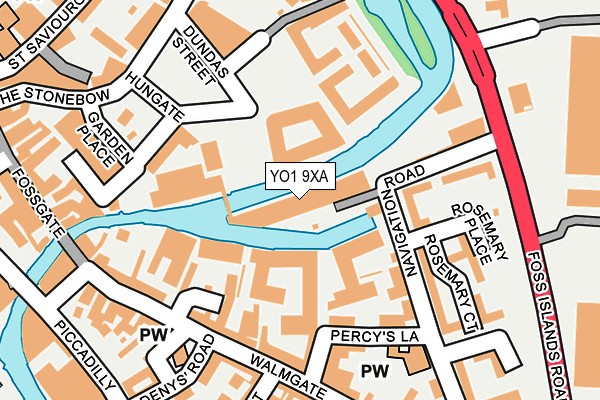 YO1 9XA map - OS OpenMap – Local (Ordnance Survey)