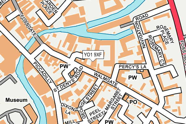 YO1 9XF map - OS OpenMap – Local (Ordnance Survey)
