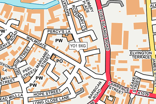 YO1 9XG map - OS OpenMap – Local (Ordnance Survey)